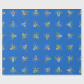 Golden Bee Pattern Cadeaupapier (Vlak)