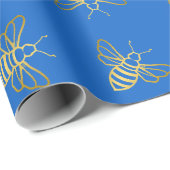 Golden Bee Pattern Cadeaupapier (Rol Hoek)