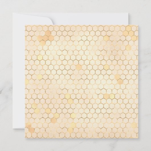 Golden Bee Pink Baby shower Invitation Kaart (Achterkant)