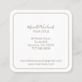 Golden Bee Roos Floral Laurel Vierkante Visitekaartje (Achterkant)