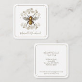 Golden Bee Roos Floral Laurel Vierkante Visitekaartje (Voorkant / Achterkant)