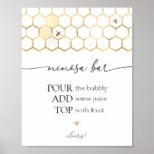 Golden Bee Shower Mimosa Bar Teken Poster (Voorkant)