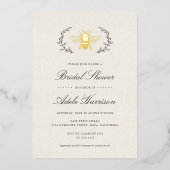 Golden Bee Vrijgezellenfeest Folie Uitnodiging (Voorkant)