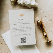 Golden Bee Waterverf Bruiloft QR Code RSVP Kaartje