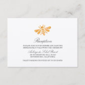 Golden Bee Waterverf Bruiloft Receptie Kaart (Voorkant)