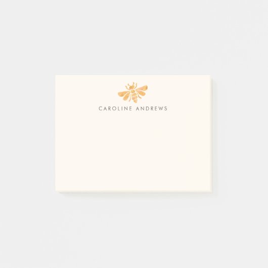 Golden Bee Waterverf, gepersonaliseerd Post-it® Notes (Voorkant)