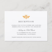 Golden Bee Waterverf Huwelijksreceptie Informatiekaartje (Voorkant)