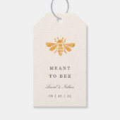 Golden Bee Waterverf "Meant to Bee" Trouwgunst Cadeaulabel (Voorkant)
