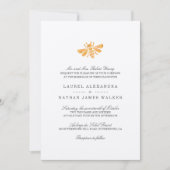 Golden Bee Waterverf Wedding Kaart (Voorkant)