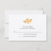 Golden Bee Waterverf Wedding RSVP (Voorkant)