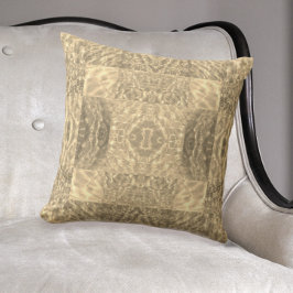 Golden Beige en Taupe Abstract Kussen