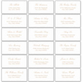 Golden Beige Script 18 Gast Adresetiketten Sticker (Voorkant)