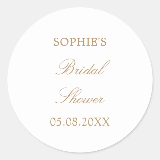 Golden Beige Script-Vrijgezellenfeest Ronde Sticker (Voorkant)