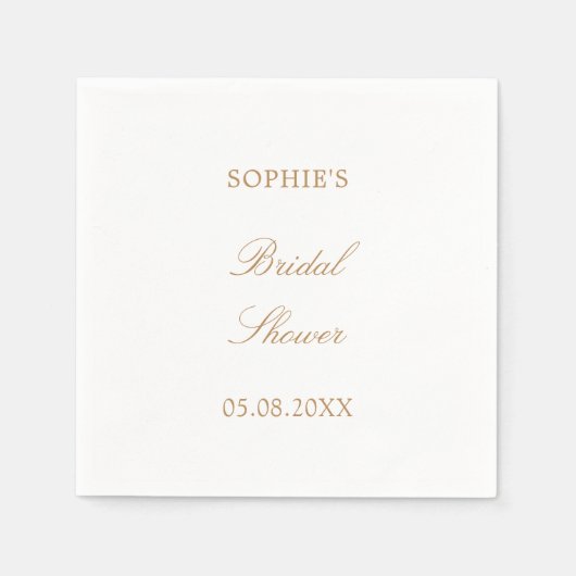 Golden Beige Script Vrijgezellenfeest servetten (Voorkant)