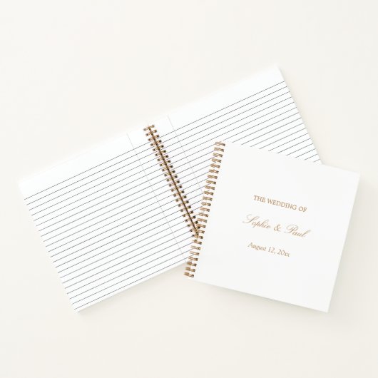 Golden Beige Script Wedding Guest Book Notitieboek (Binnen)