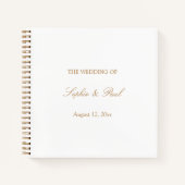 Golden Beige Script Wedding Guest Book Notitieboek (Voorkant)