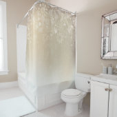 Golden Beige Snowflake Winter Douchegordijn (In situ)