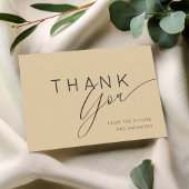 Golden Beige Thank You Bridal Shower  Bedankkaart