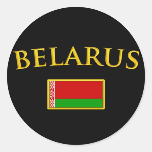 Golden Belarus Ronde Sticker (Voorkant)