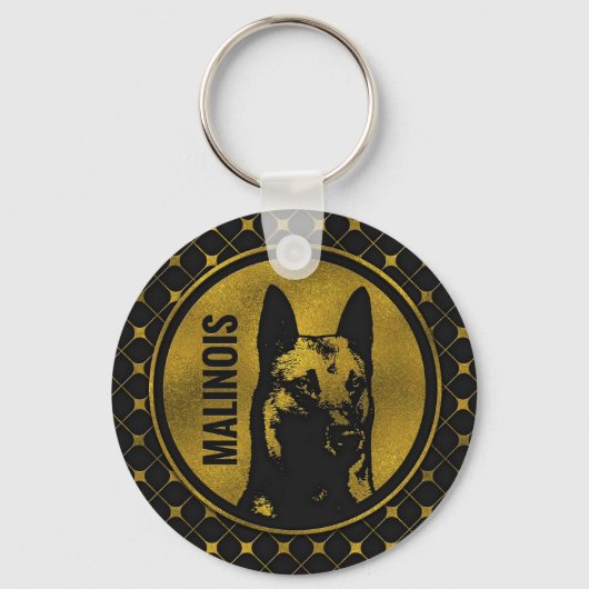 Golden Belgium Malinois - Mechelaar - Maligator Sleutelhanger (Voorkant)