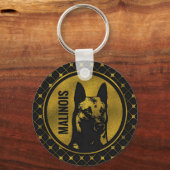Golden Belgium Malinois - Mechelaar - Maligator Sleutelhanger (Voorkant)