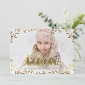 Golden Believe | Whimsical Wreath Holiday Card Feestdagenkaart (Staand voorkant)