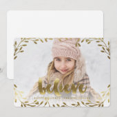 Golden Believe | Whimsical Wreath Holiday Card Feestdagenkaart (Voorkant / Achterkant)