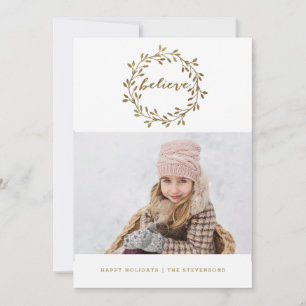 Golden Believe    Wreate Holiday Card Feestdagenkaart