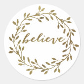 Golden Believe |  Wreath Sticker (Voorkant)