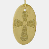 Golden Bell Cross Keramisch Ornament (Rechts)