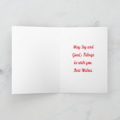 Golden Bells, 5 "x 7" Gevouwen Kerst Kaart (Binnen)