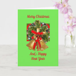 Golden Bells, 5 "x 7" Gevouwen Kerst Kaart
