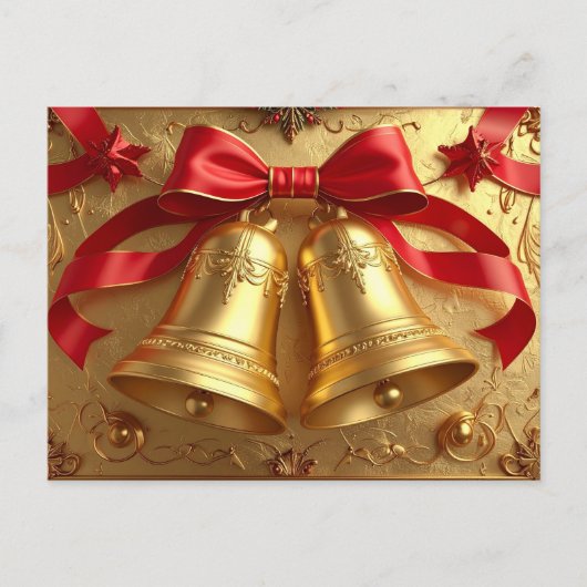 Golden Bells Holiday Postcard Briefkaart (Voorkant)