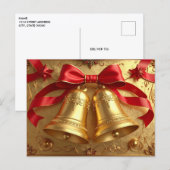 Golden Bells Holiday Postcard Briefkaart (Voorkant / Achterkant)