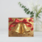 Golden Bells Holiday Postcard Briefkaart (Staand voorkant)