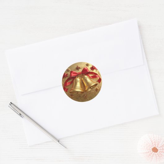 Golden Bells Holiday Sticker (Envelop)