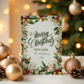 Golden Bells Holly Christmas Feestdagenkaart