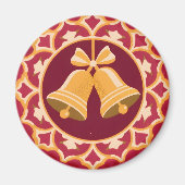 Golden Bells in a Circular Frame Magneet (Voorkant)