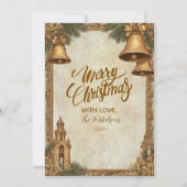 Golden Bells Kerstmis Feestdagenkaart (Voorkant)