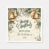 Golden Bells Rustieke Kerst Servet (Voorkant)
