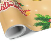 Golden bells  tekst Kerst Wrapping Paper Cadeaupapier (Rol Hoek)