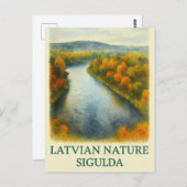Golden Bend – Autumn in Sigulda Briefkaart (Voorkant / Achterkant)