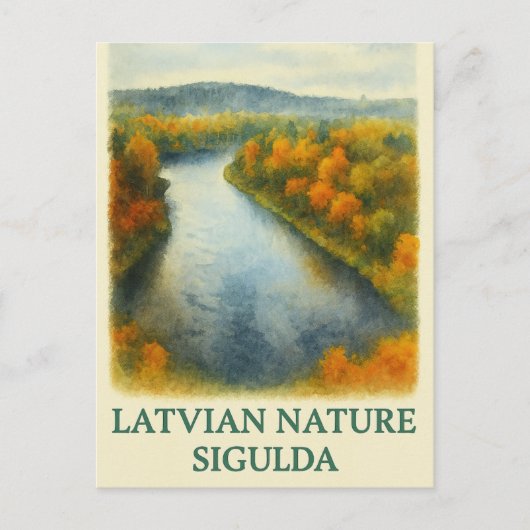 Golden Bend – Autumn in Sigulda Briefkaart (Voorkant)