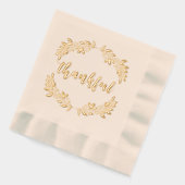Golden Berry Branch Krans Dankbare Thanksgiving Folie Servetten (Links)