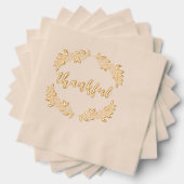 Golden Berry Branch Krans Dankbare Thanksgiving Folie Servetten (Insitu (Gestapeld))