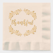 Golden Berry Branch Krans Dankbare Thanksgiving Folie Servetten (Voorkant)