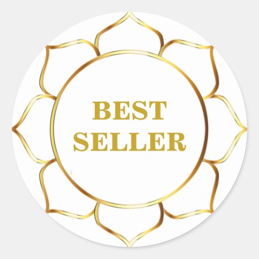 Golden Best Seller Lotus Flower Ronde Sticker (Voorkant)