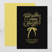 Golden Best Wishes New Year Card Feestdagenkaart (Voorkant / Achterkant)