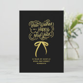 Golden Best Wishes New Year Card Feestdagenkaart (Staand voorkant)