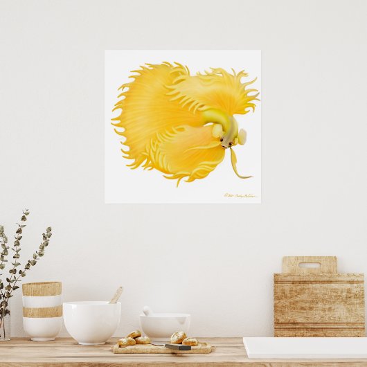 Golden Betta Fish Poster (Keuken)